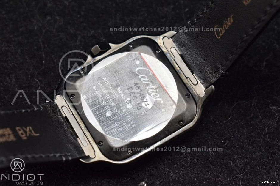 on Strap BVF Black 1046 Cartier MIYOTA de Black 1:1 Dial ZeroBulk Best 40mm Santos Edition Leather PVD 0415